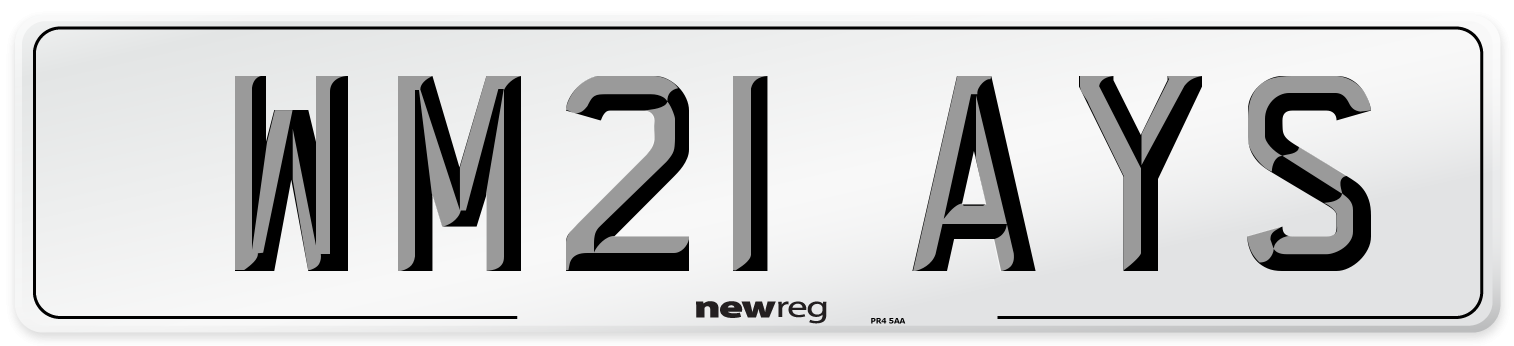WM21 AYS Number Plate from New Reg